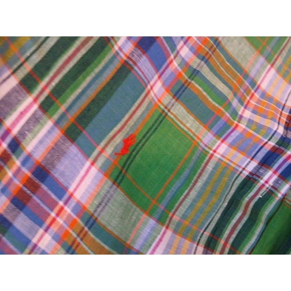 Ralph Lauren Shirt 3XB Big Plaid Short Sleeve Classic Fit Linen Preppy - Picture 5 of 8